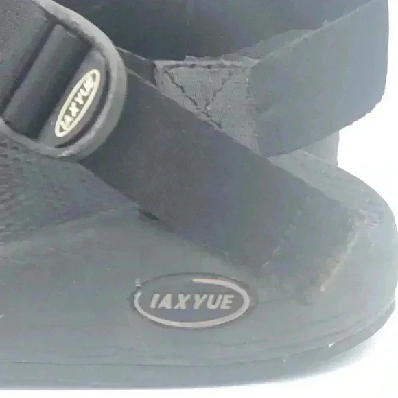 IAXYUE BLACK STRAPY COMFORT HIKING SANDALS BOYS SIZE 3 OUTDOOR TRAIL SHOES - Picture 6 of 15